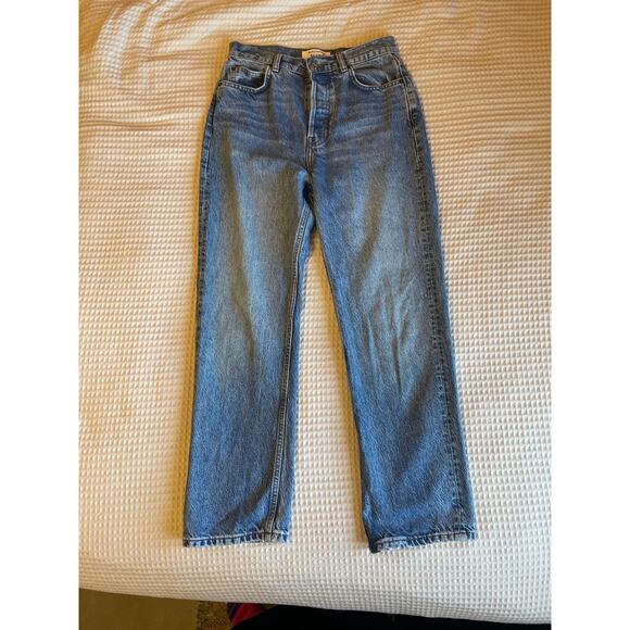 Reformation Cynthia High Rise Straight Cropped Mom Jeans Med Wash Button Fly 26 - Picture 8 of 16